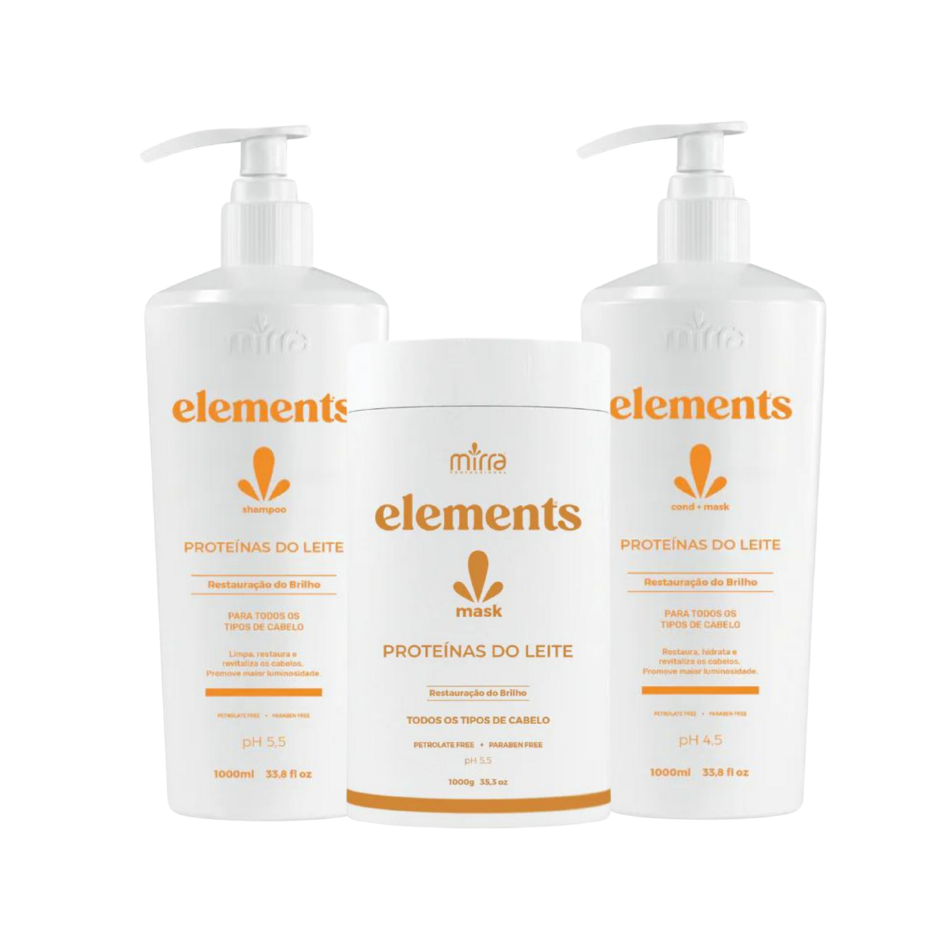 Kit Elements Proteína do Leite - 1L - Mirra - Corolla Beauty Supply