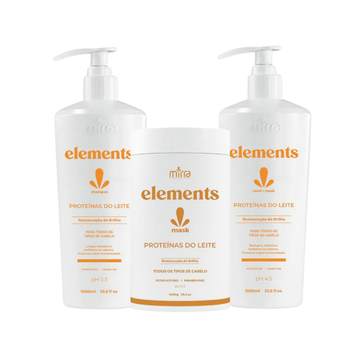 Kit Elements Proteína do Leite - 1L - Mirra - Corolla Beauty Supply