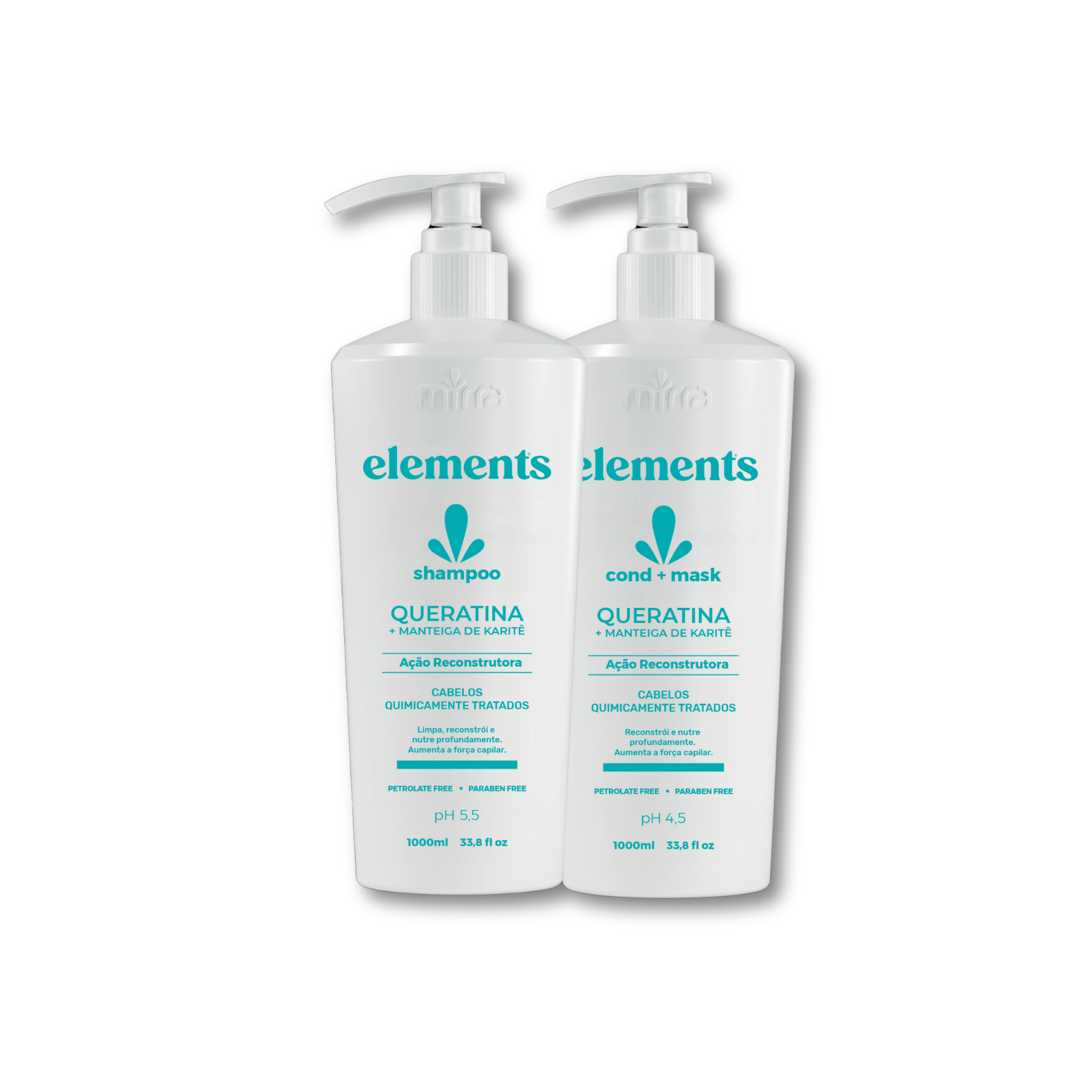 Kit Elements Karite Shampoo + Conditioner - 1L - Mirra - Corolla Beauty Supply