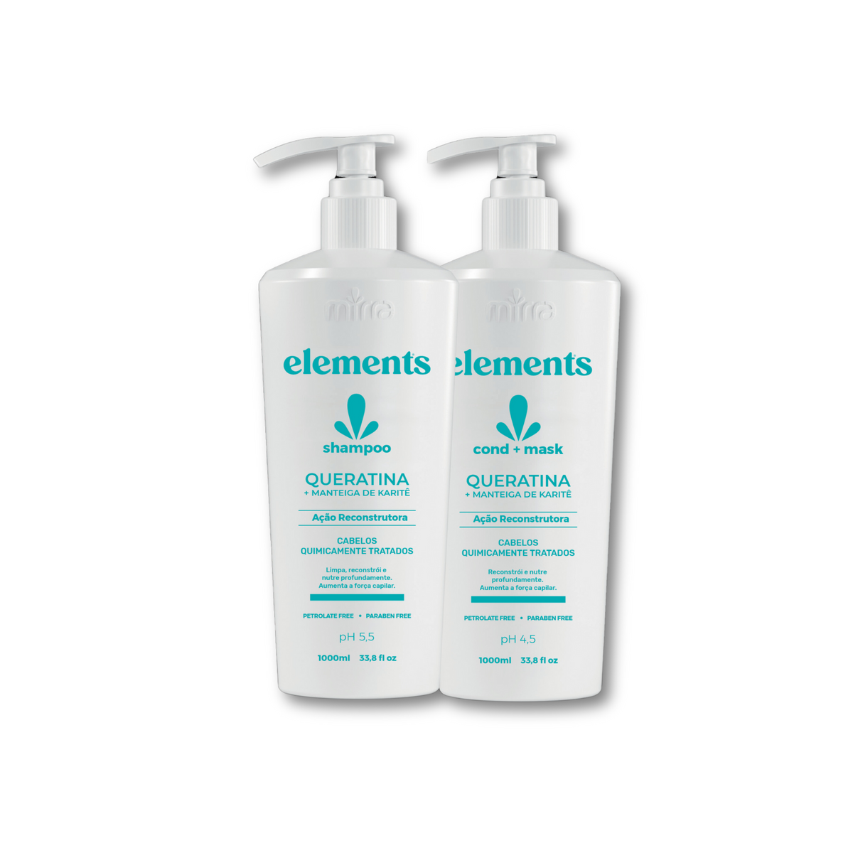 Kit Elements Karite Shampoo + Conditioner - 1L - Mirra - Corolla Beauty Supply